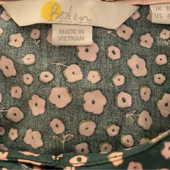 Boden Green Floral Blouse with Lace Collar - Picture 4 of 4